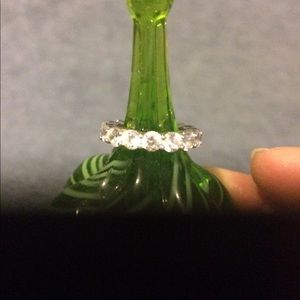 Cubic zirconia Sterling silver band.